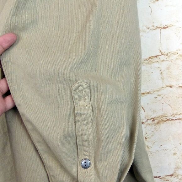 VTG Code Bleu Shirt Women L Beige Relaxed Button Shacket Hong Kong Lagenlook - Picture 13 of 13